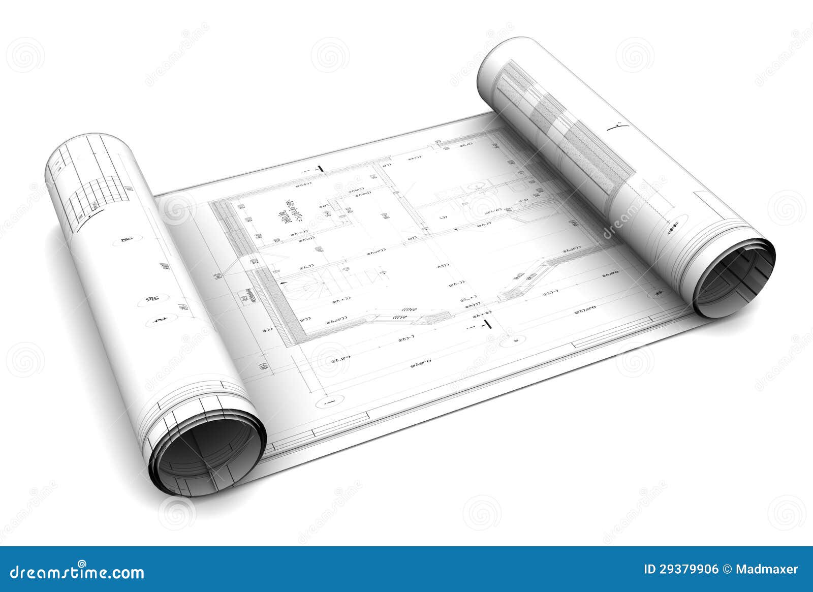 Blank Blueprint Paper For Drafting Stock Illustration - Download