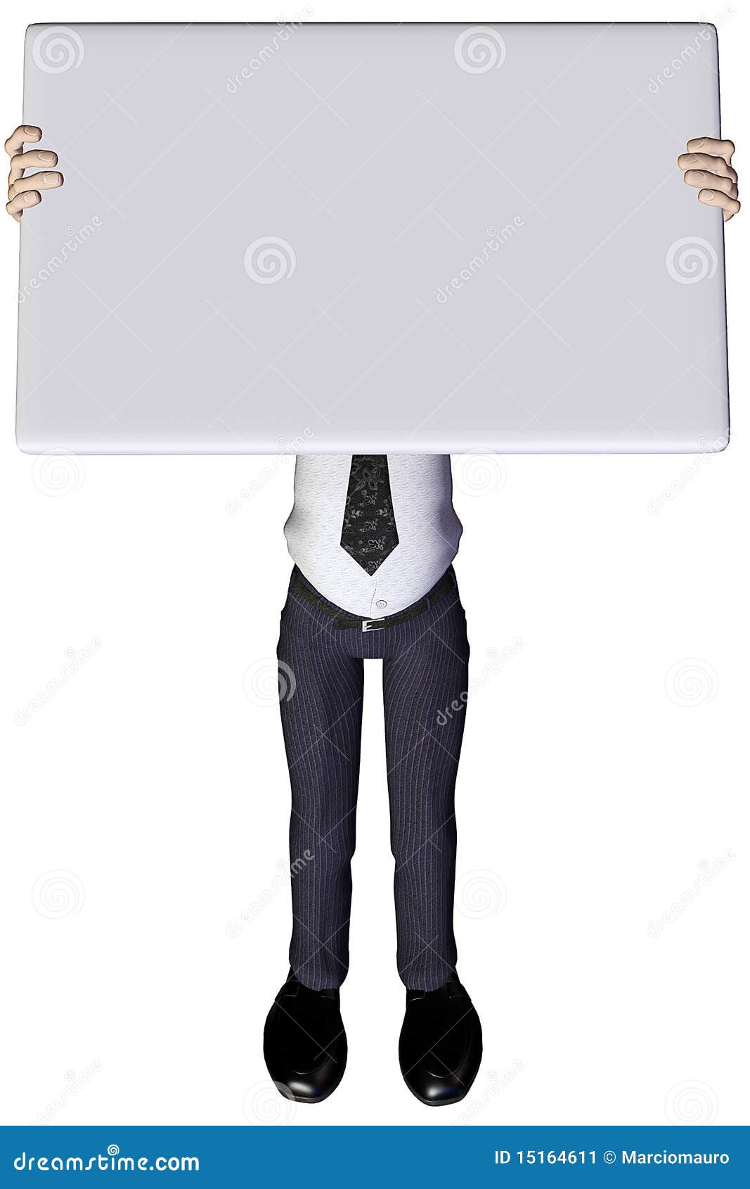 3d businessman advert white 3