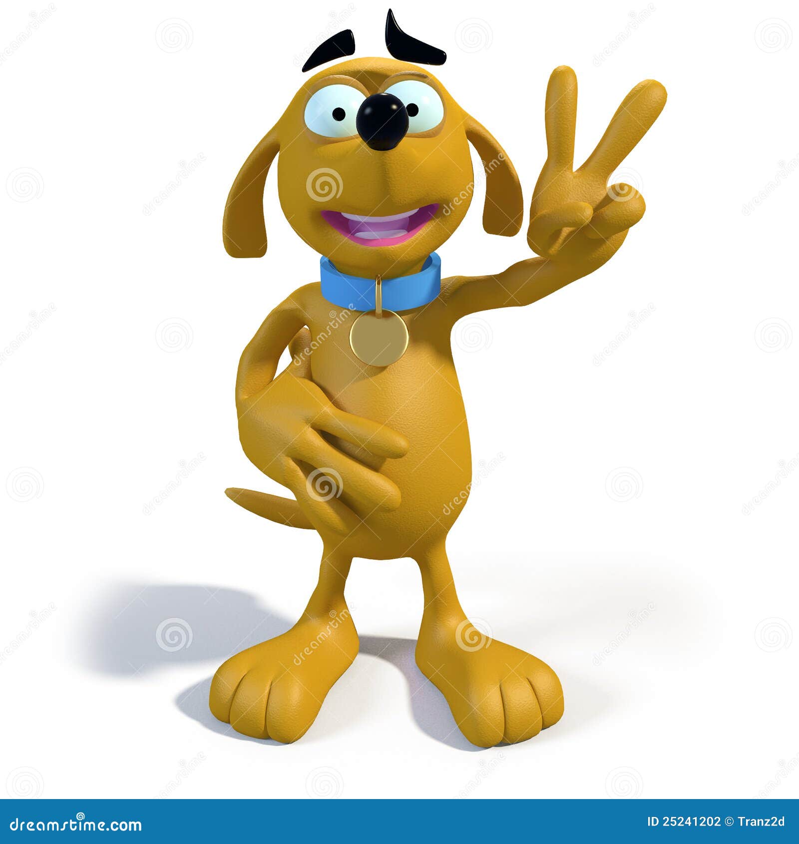 3D cartoon dog stock illustration. Illustration of hand - 25241202