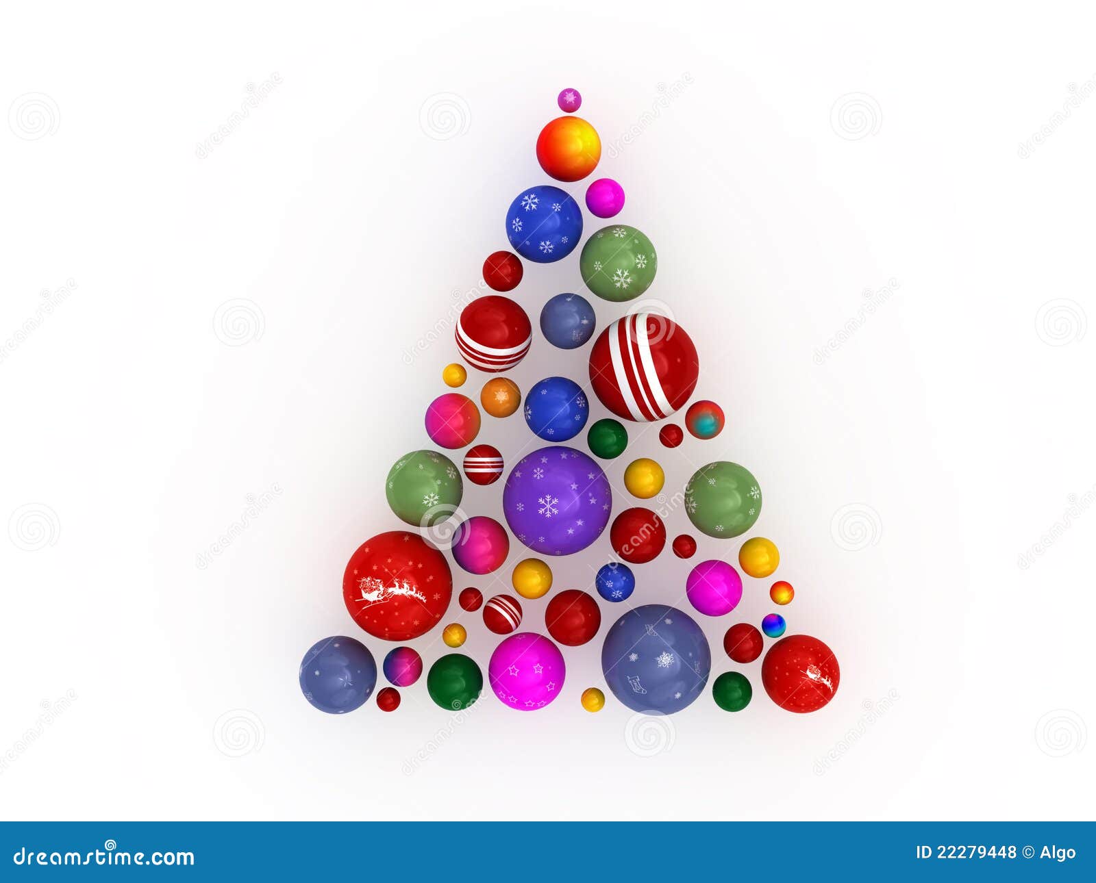 Download 3D Christmas Tree Made Globes Stock Illustration Illustration of december winter