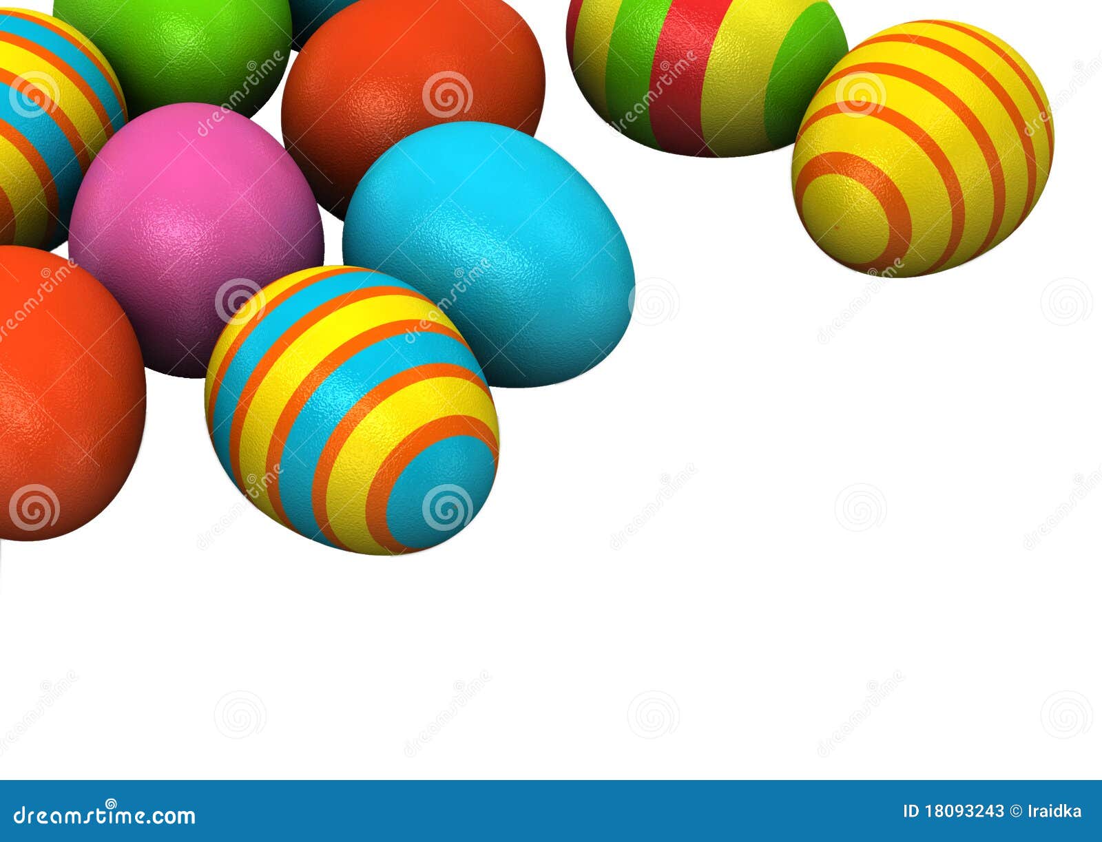 3d Colored Easter Eggs stock illustration. Illustration of oval - 18093243