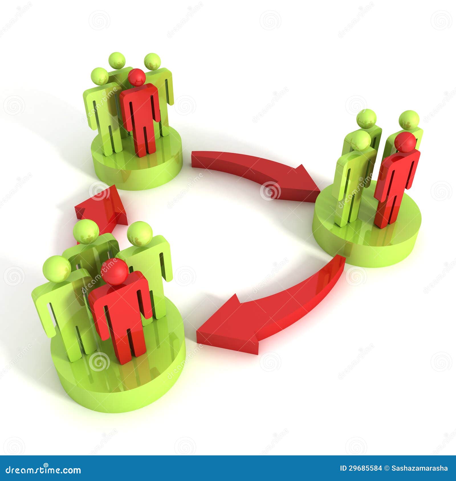 Different groups of people. Concept 3D illustration Stock Illustration