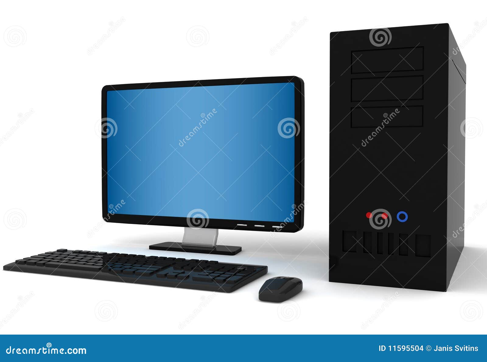 3d Desktop Computer Stock Illustration Illustration Of Display 11595504