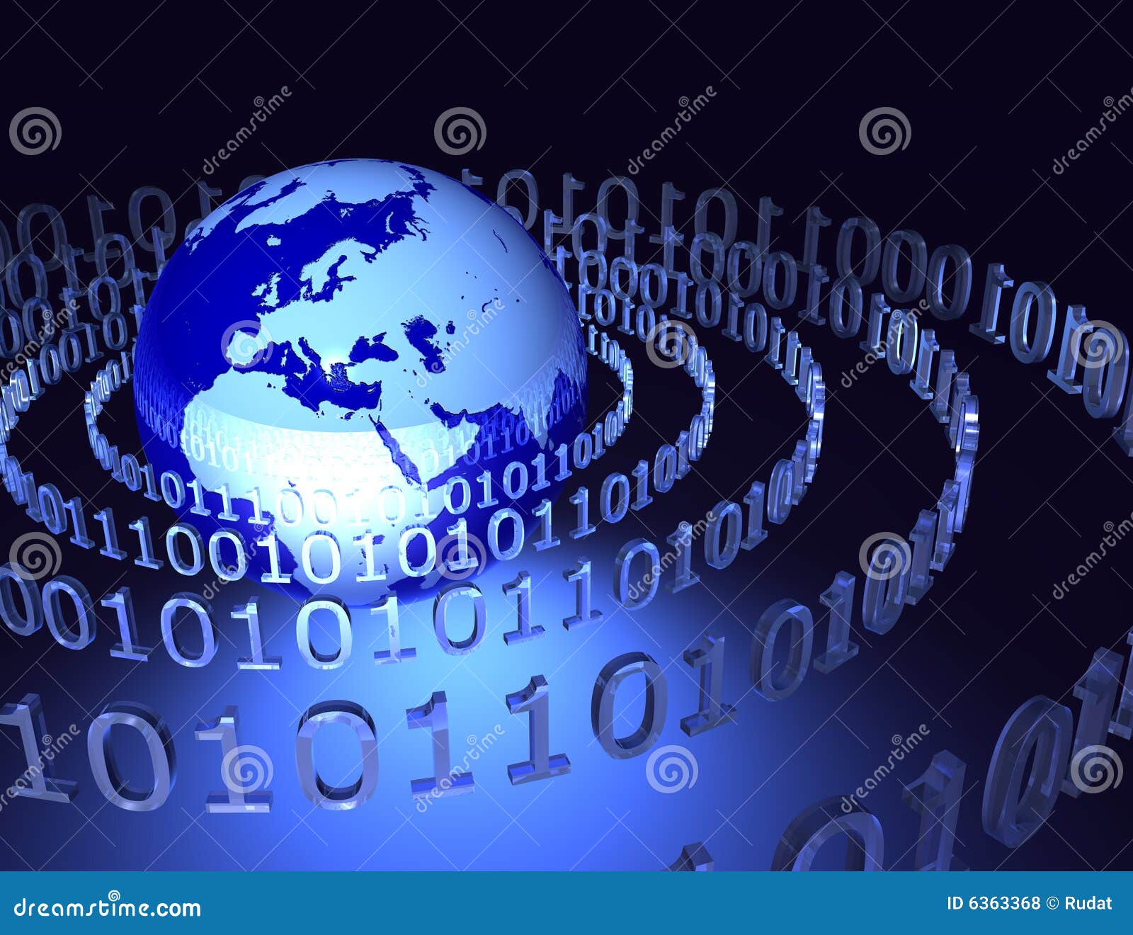3D digital world stock illustration. Illustration of progress - 6363368