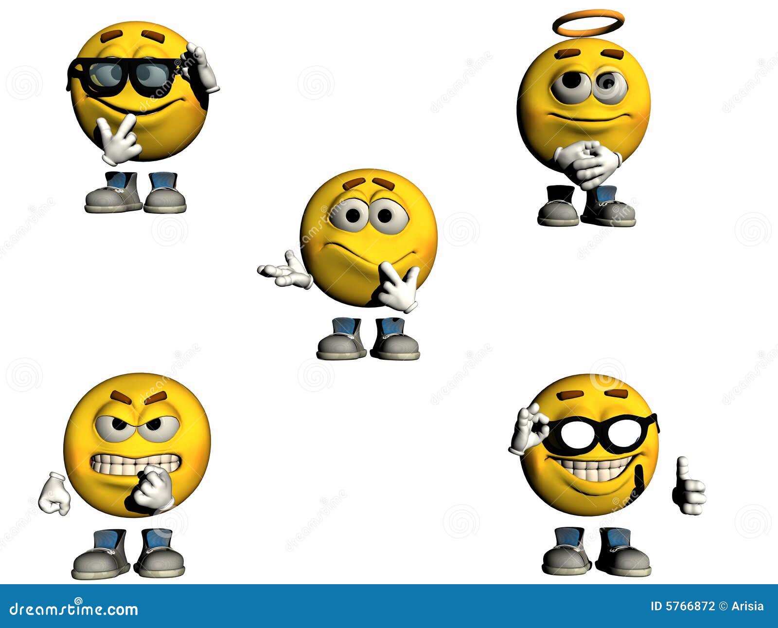 3d Emoticon Collection Part 2 Stock Illustration Illustration Of Poser Abstract