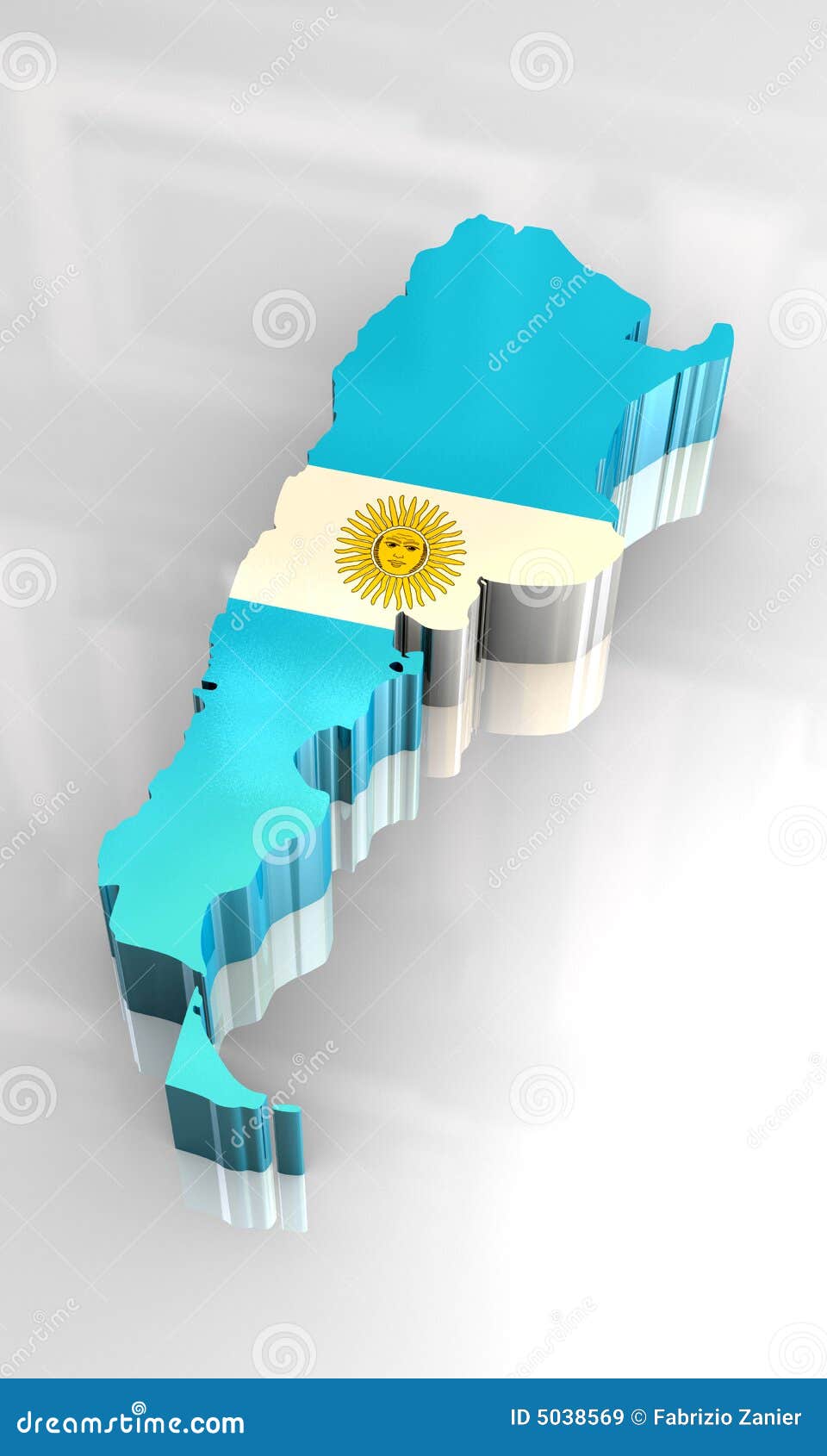 3d Flag Map Of Argentina Royalty Free Stock Images - Image ...
