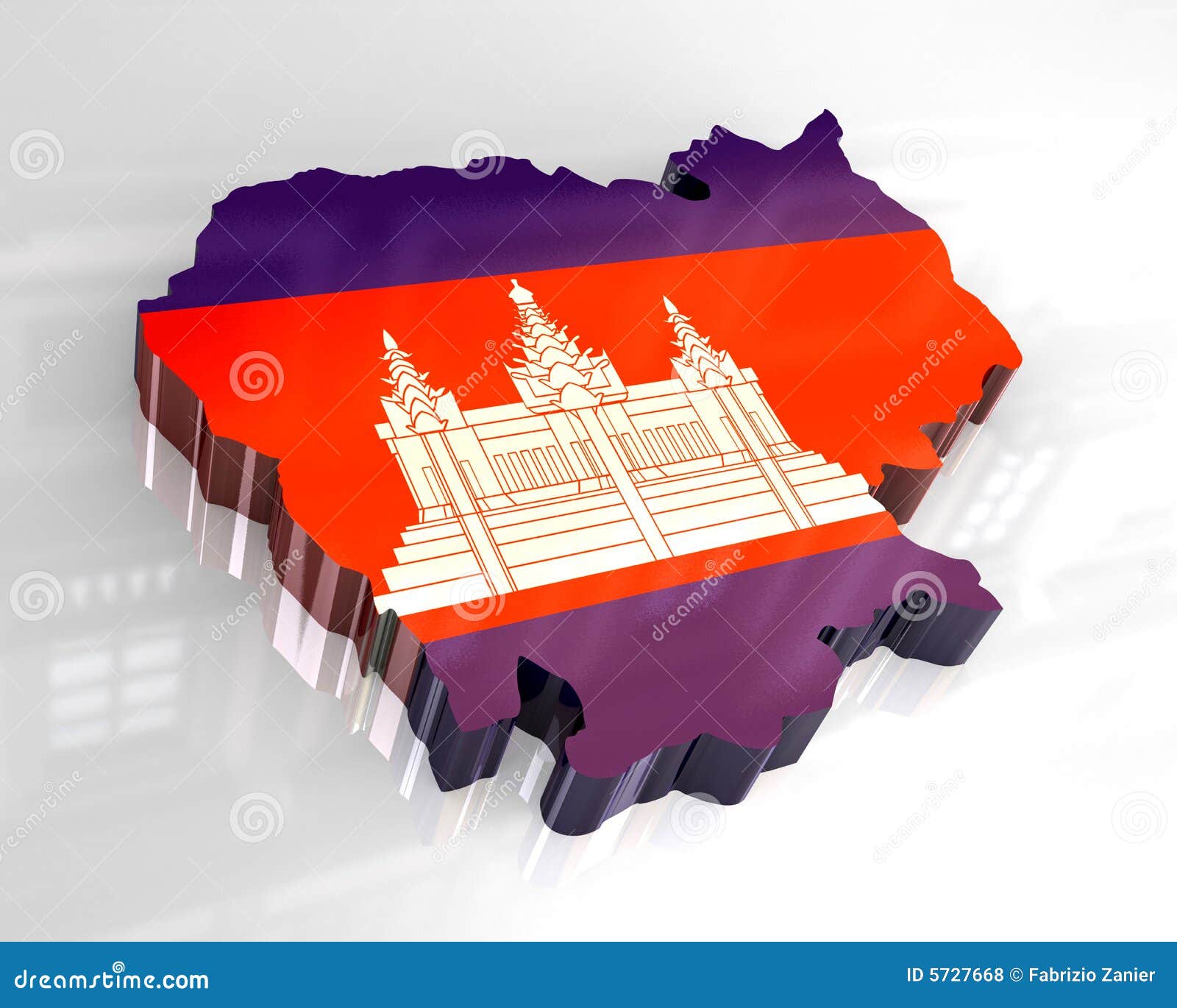 3d flag map of cambodia. 3d made flag map of cambodia