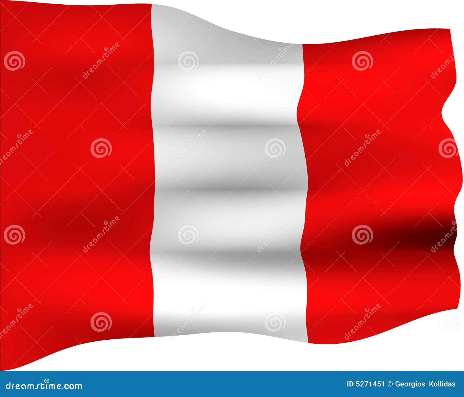 3D Flag of Peru stock illustration. Illustration of artistic - 5271451