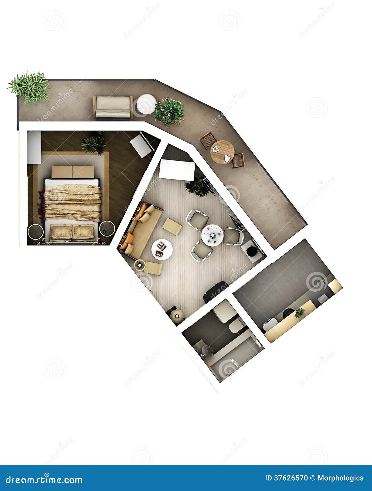 3d Floor Plan Stock Illustration Illustration Of Cosy 37626570