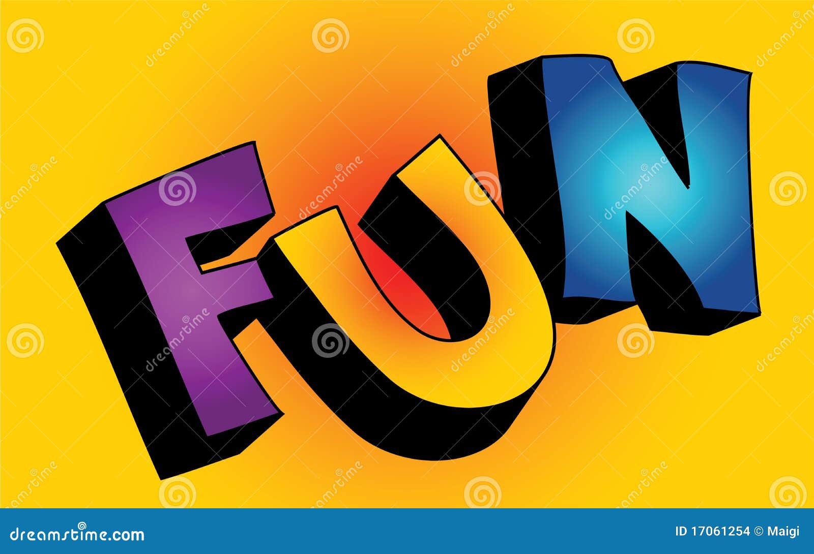 3D fun word stock vector. Image of purple, colorful, leisure - 17061254