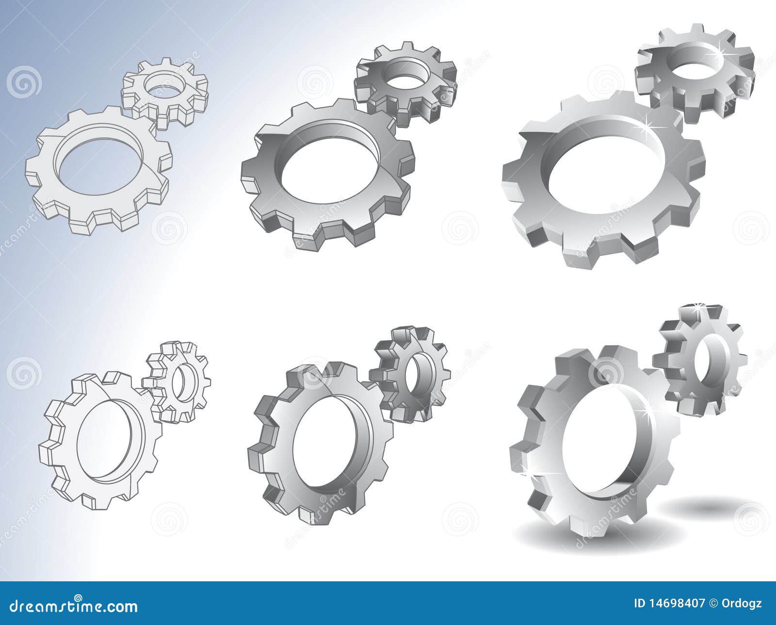 3d Gears Isolated Vector Royalty Free Stock Photography - Image: 14698407