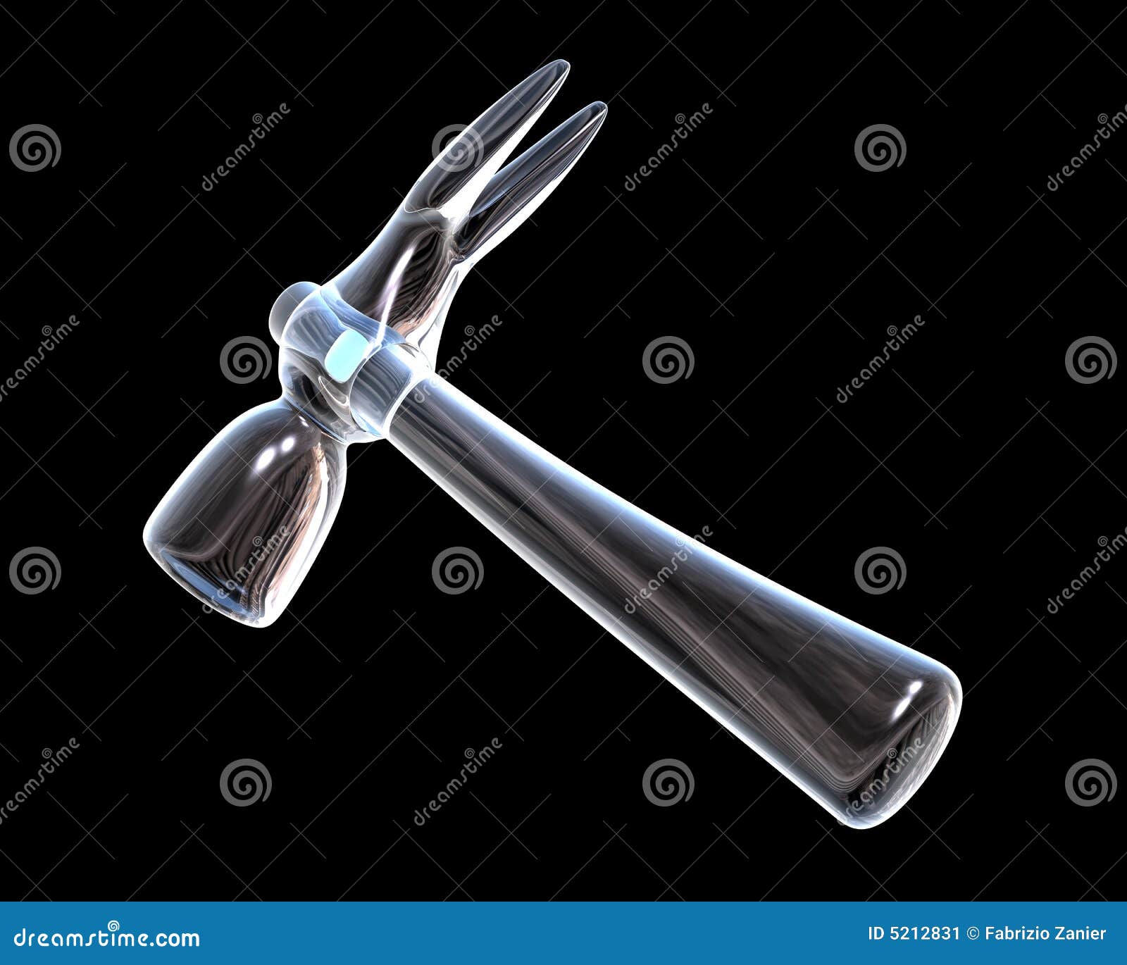 3d glass hammer stock illustration. Illustration of hand 5212831