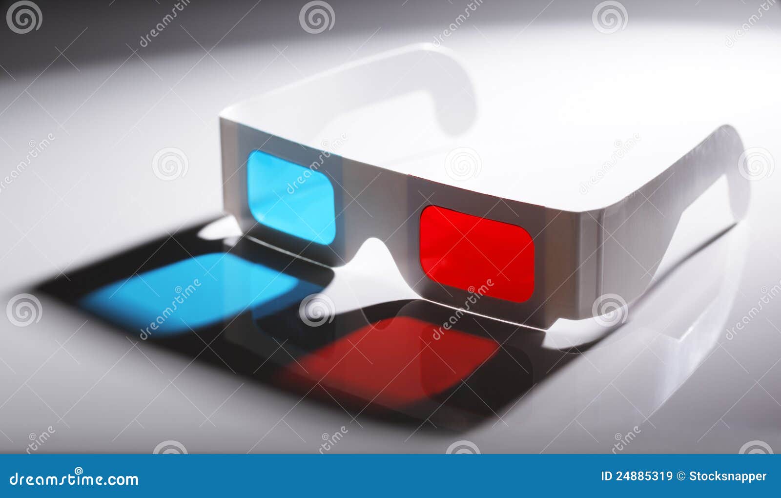 3D Glasses. Disposable cardboard 3D Anaglyph glasses with cyan/red lenses.