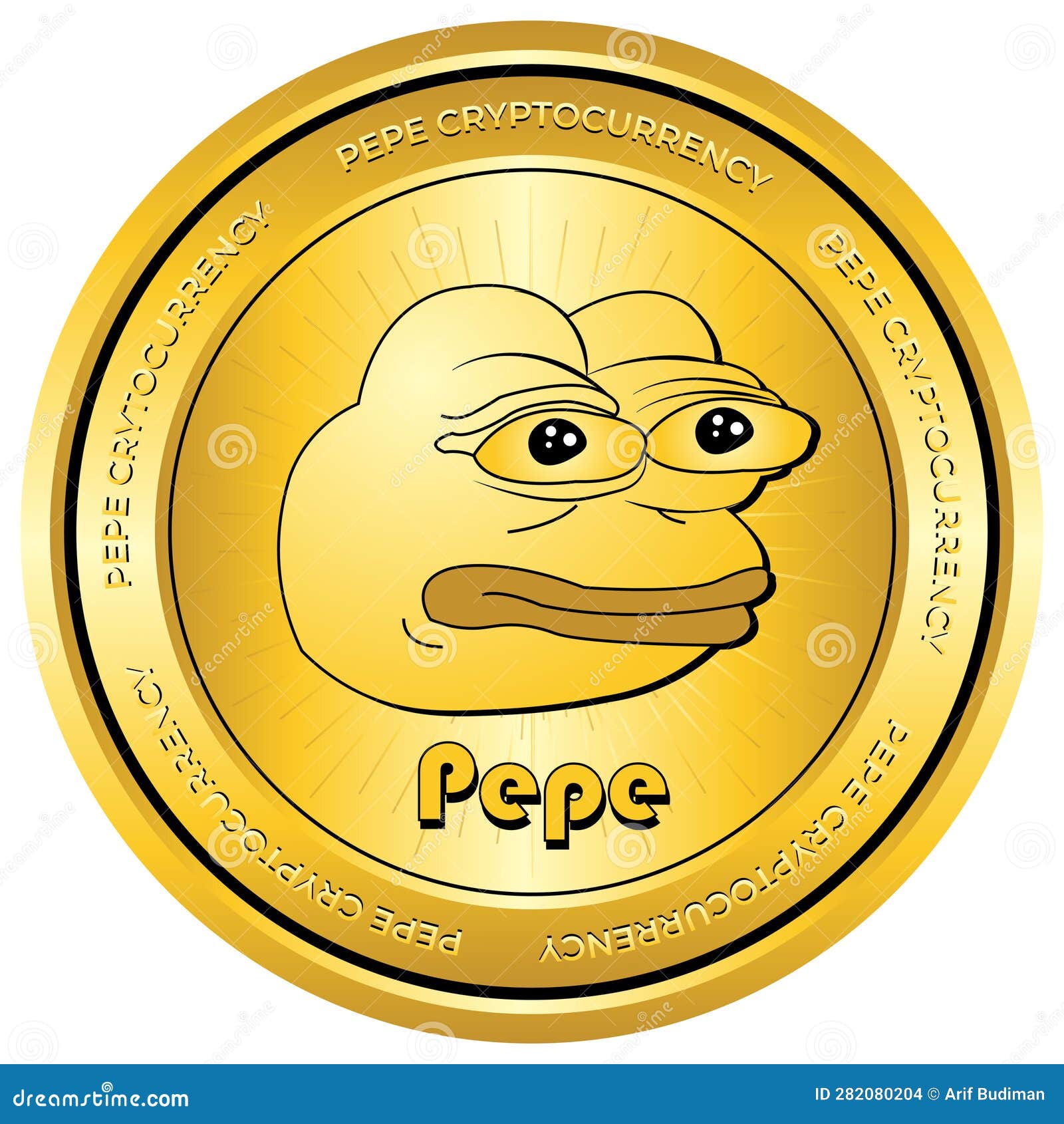 3D Gold Coin Pepe Crypto Currency Icon I Memecoin Cryptocurrency Stock ...