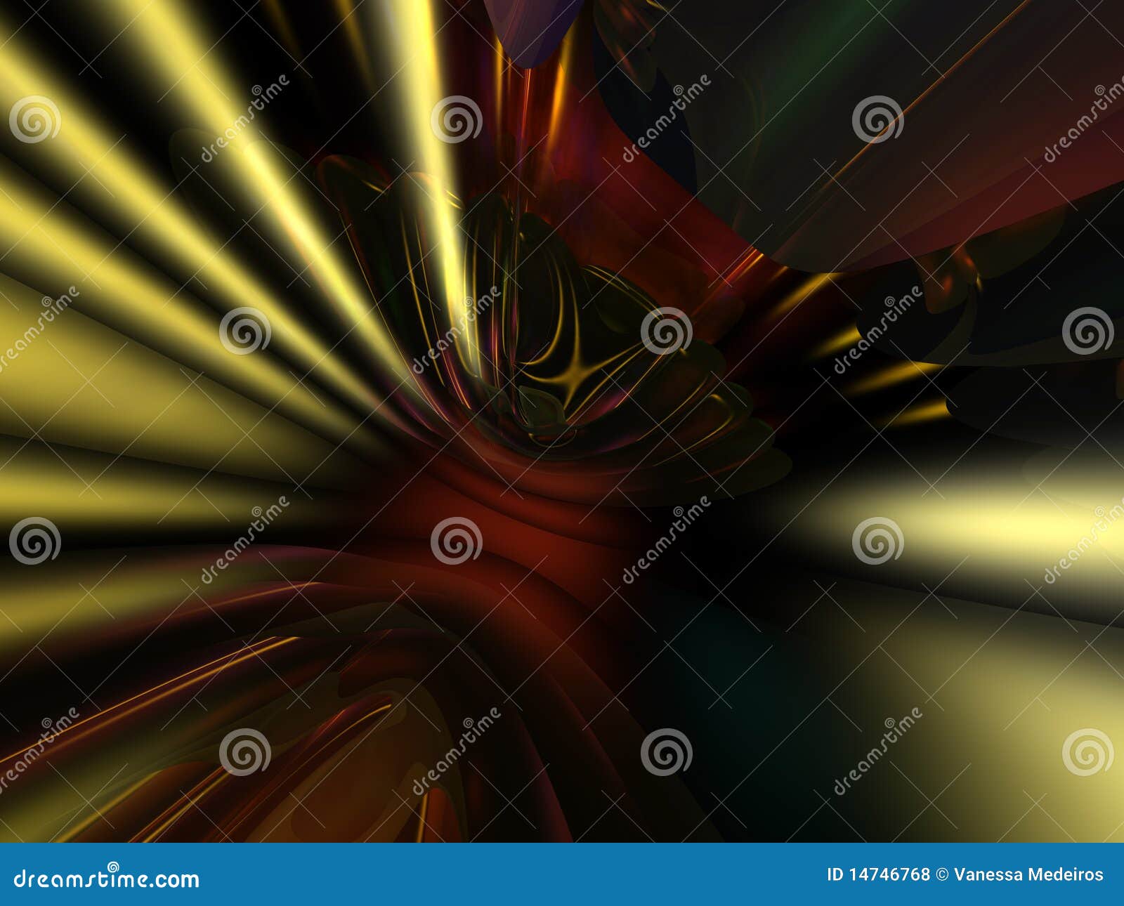 3D Gold Red Abstract Wallpaper Background Royalty Free Stock