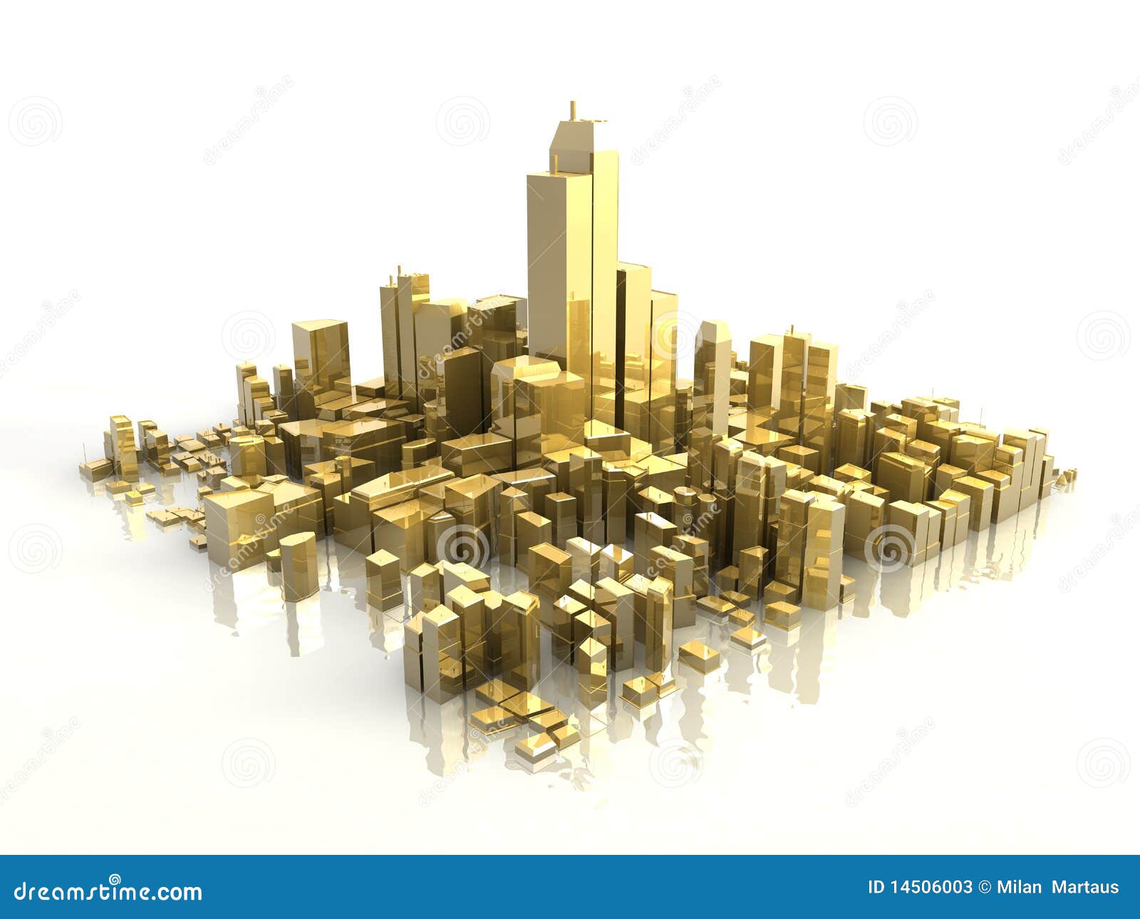 3d golden city stock illustration. Illustration of city - 14506003