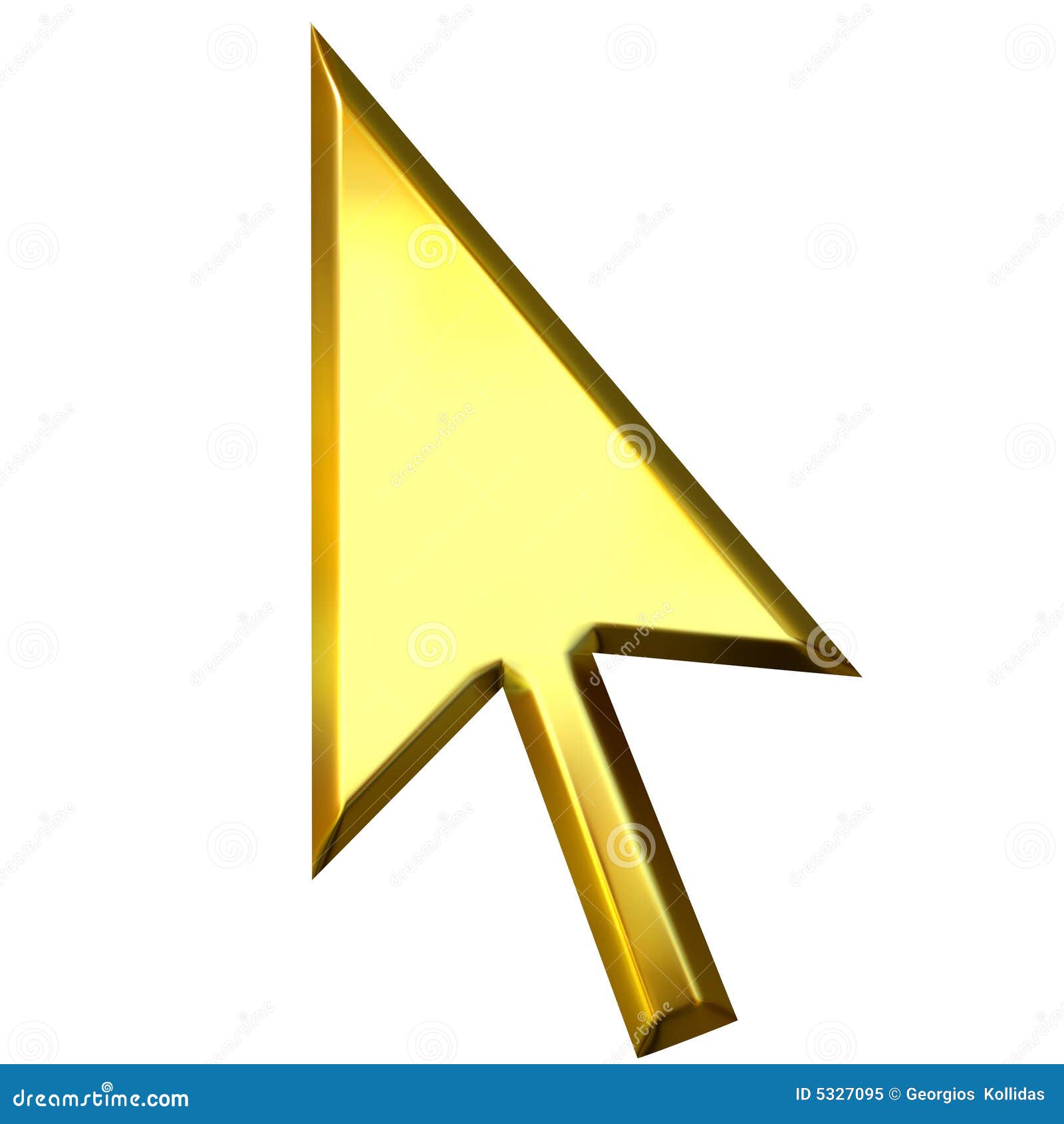3D Golden Mouse Pointer stock illustration. Illustration of shinning -  5327095