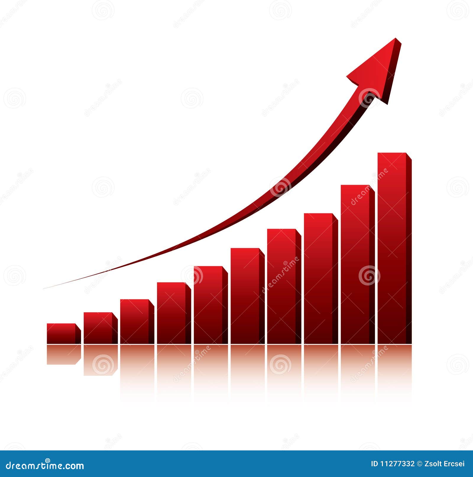 3d Graph Showing Rise In Profits Or Earnings Stock Photography Image