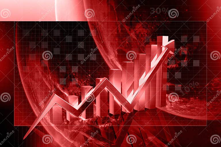 3d Graph Showing Rise in Profits or Earnings Stock Illustration ...