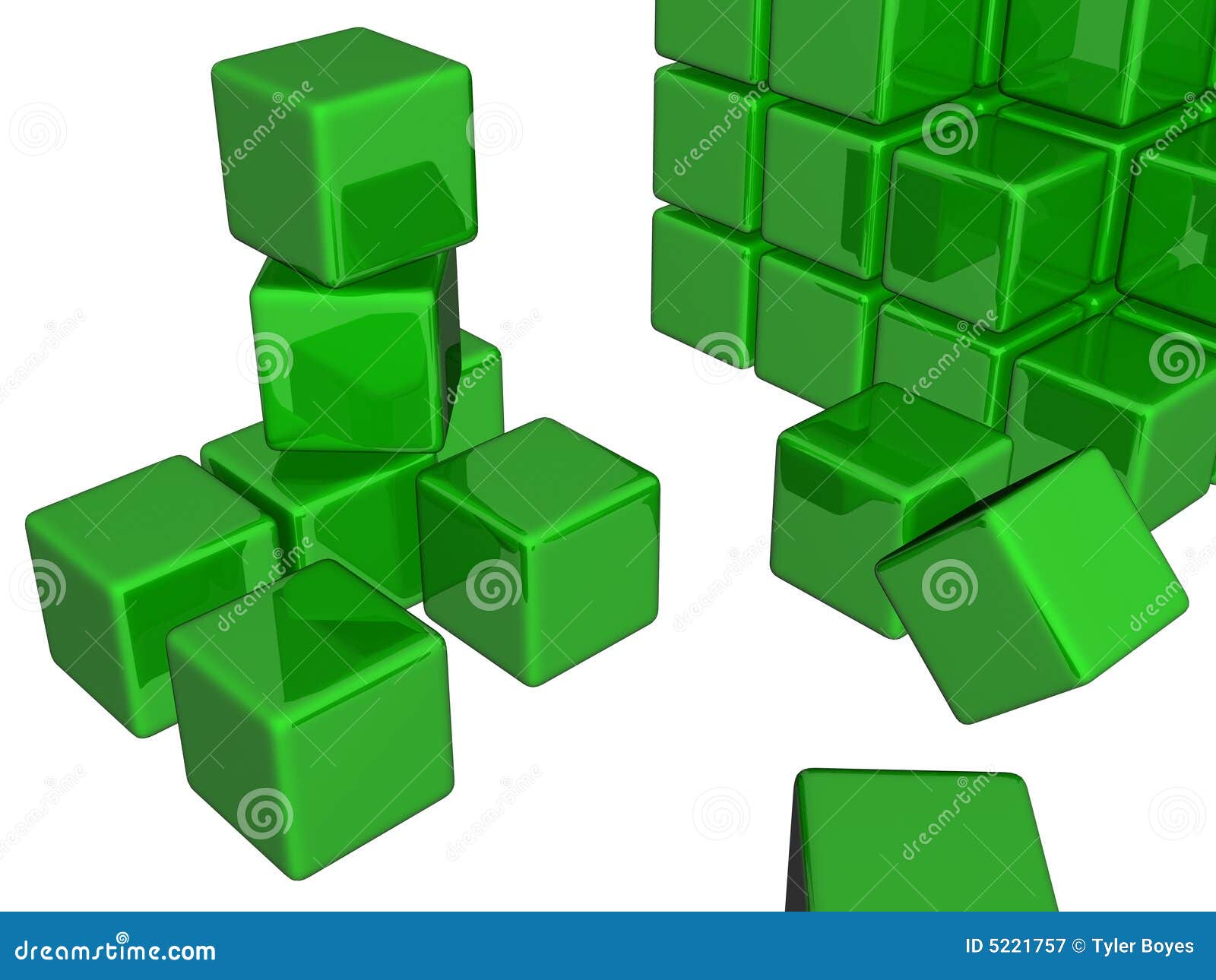 3d green cubes stock illustration. Illustration of geometry 5221757