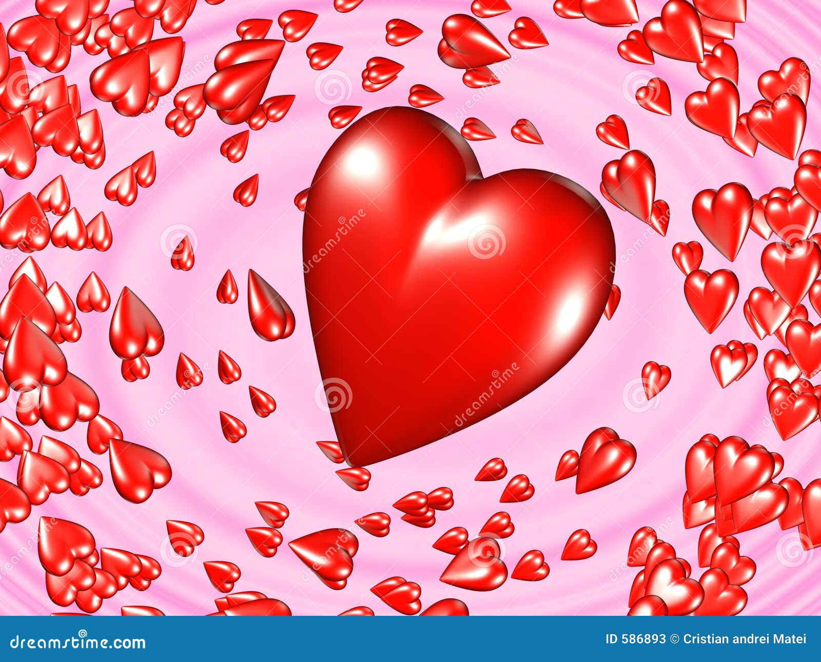 3D Hearts stock illustration. Illustration of pink, magnified - 586893