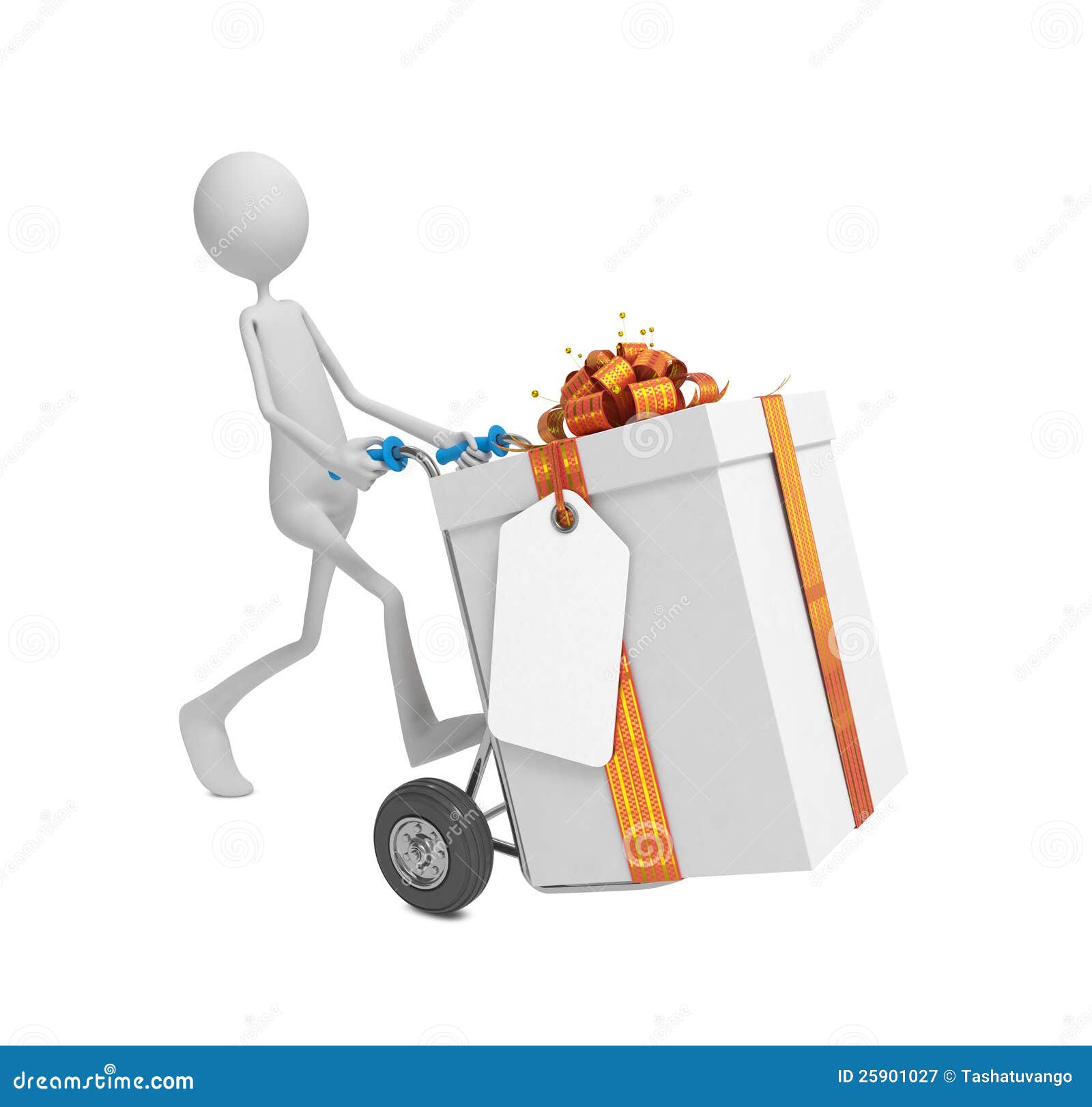 3d Human Moving The Gift Box Stock Image Image of service, human