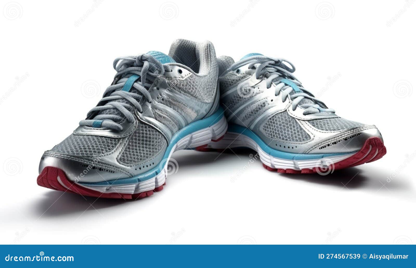 3D Illustration of a Pair of Running Shoes with a White Background ...