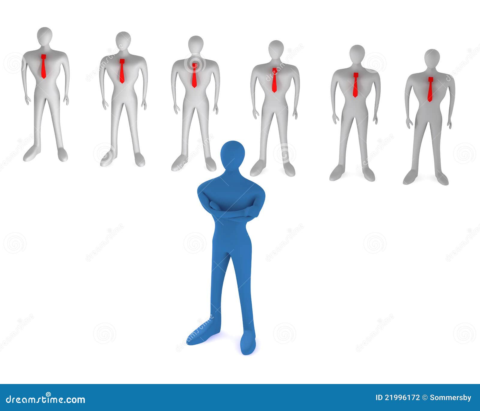 3d leader and his team stock illustration. Illustration of friendship