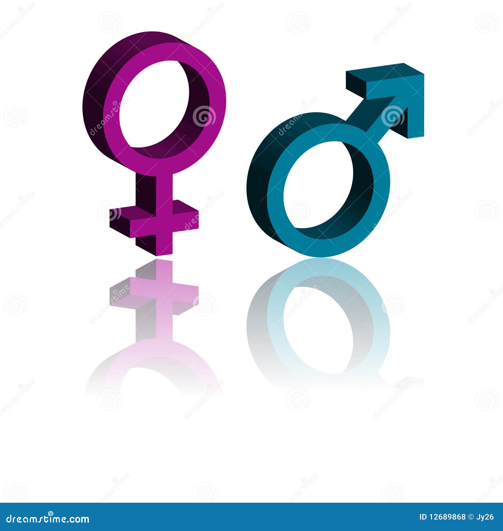 3d Male And Female Symbols Stock Vector Illustration Of