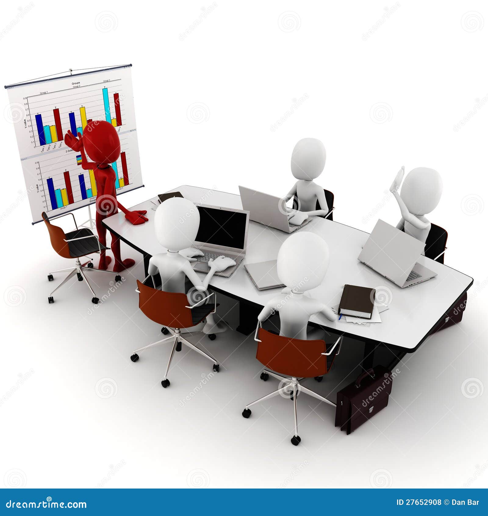 3d man business meeting stock illustration. Illustration of executive