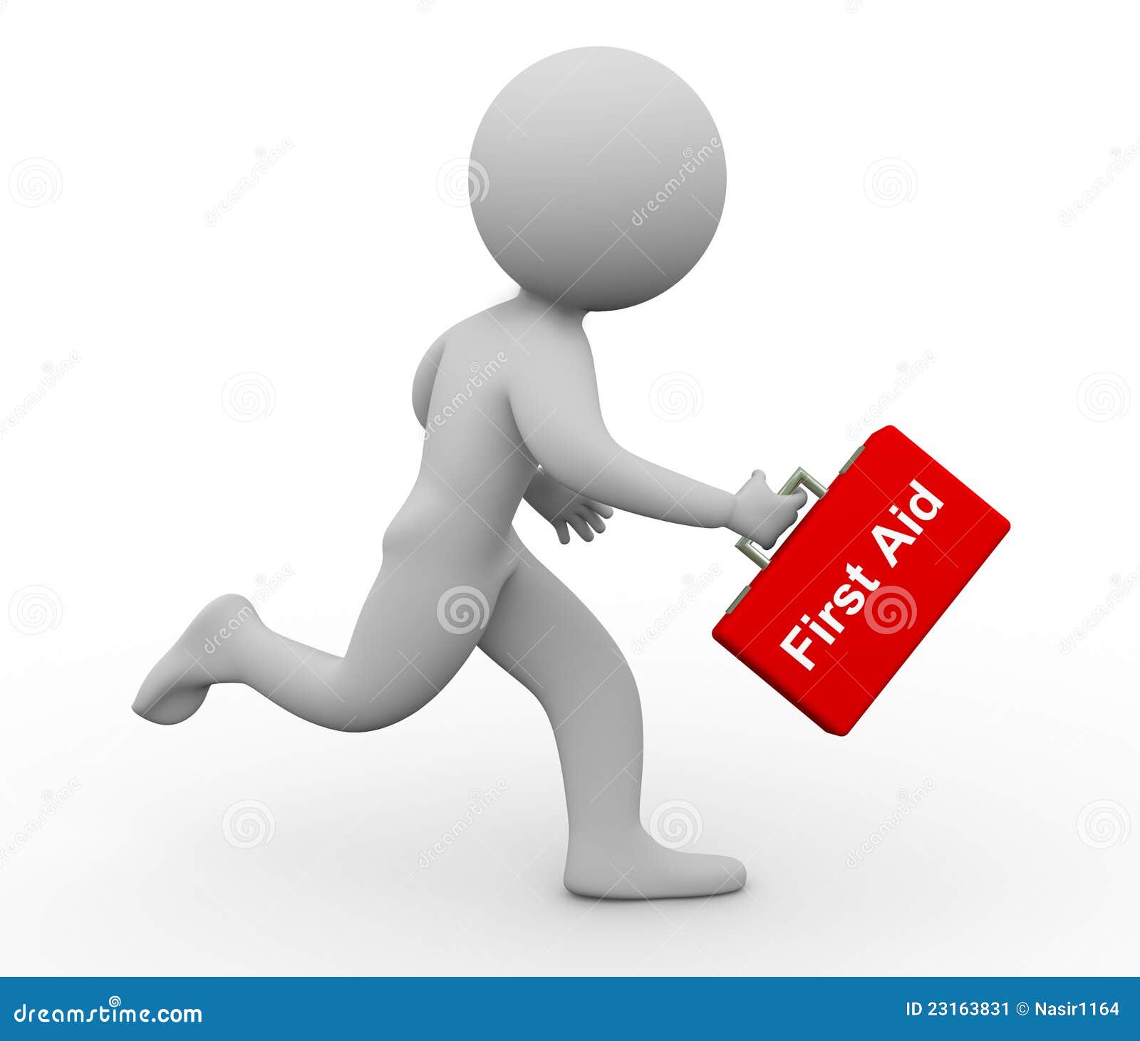 3d man first-aid box stock illustration. Illustration of assistance