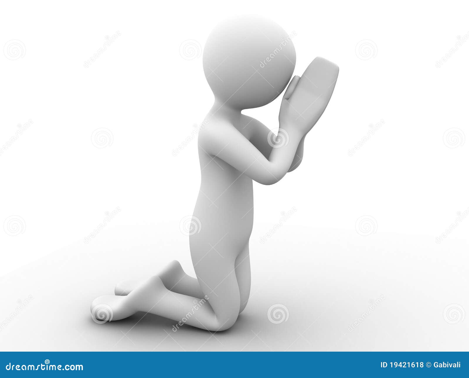 3d man praying on knees stock illustration. Illustration of faith ...