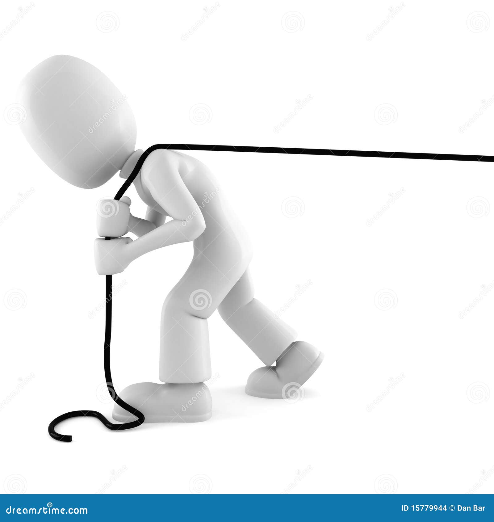 3d Man Pulling a Rope Isolated on White Stock Illustration - Illustration  of energy, corporate: 15779944