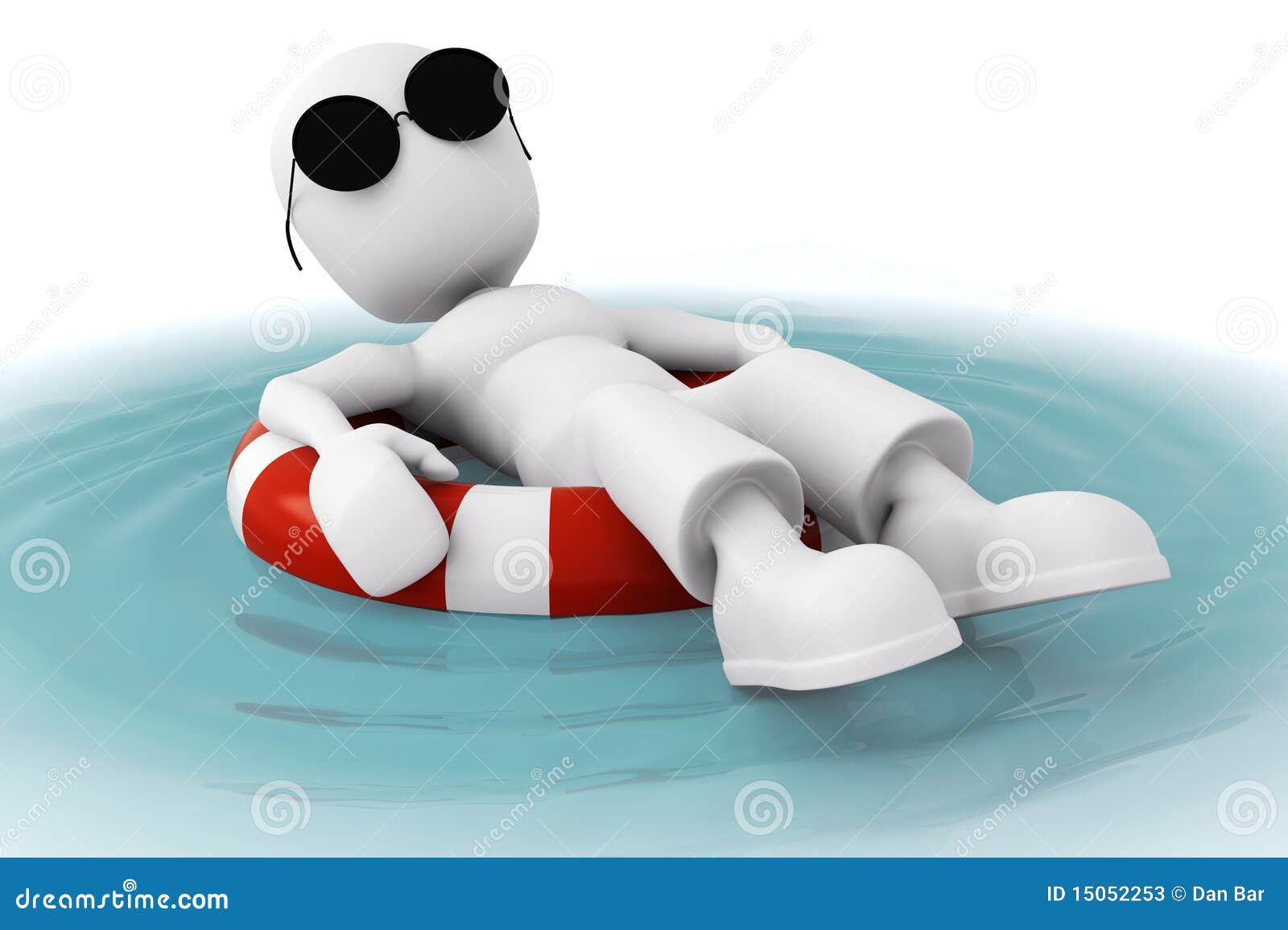 3d man, relaxing in a pool stock illustration 