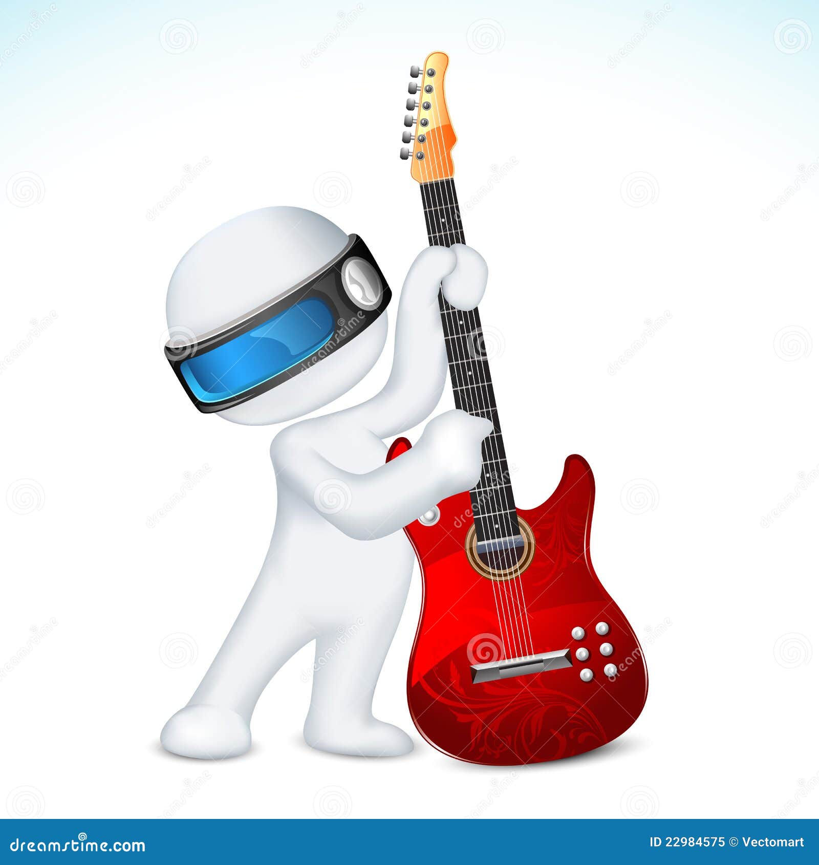 3d man in  with guitar