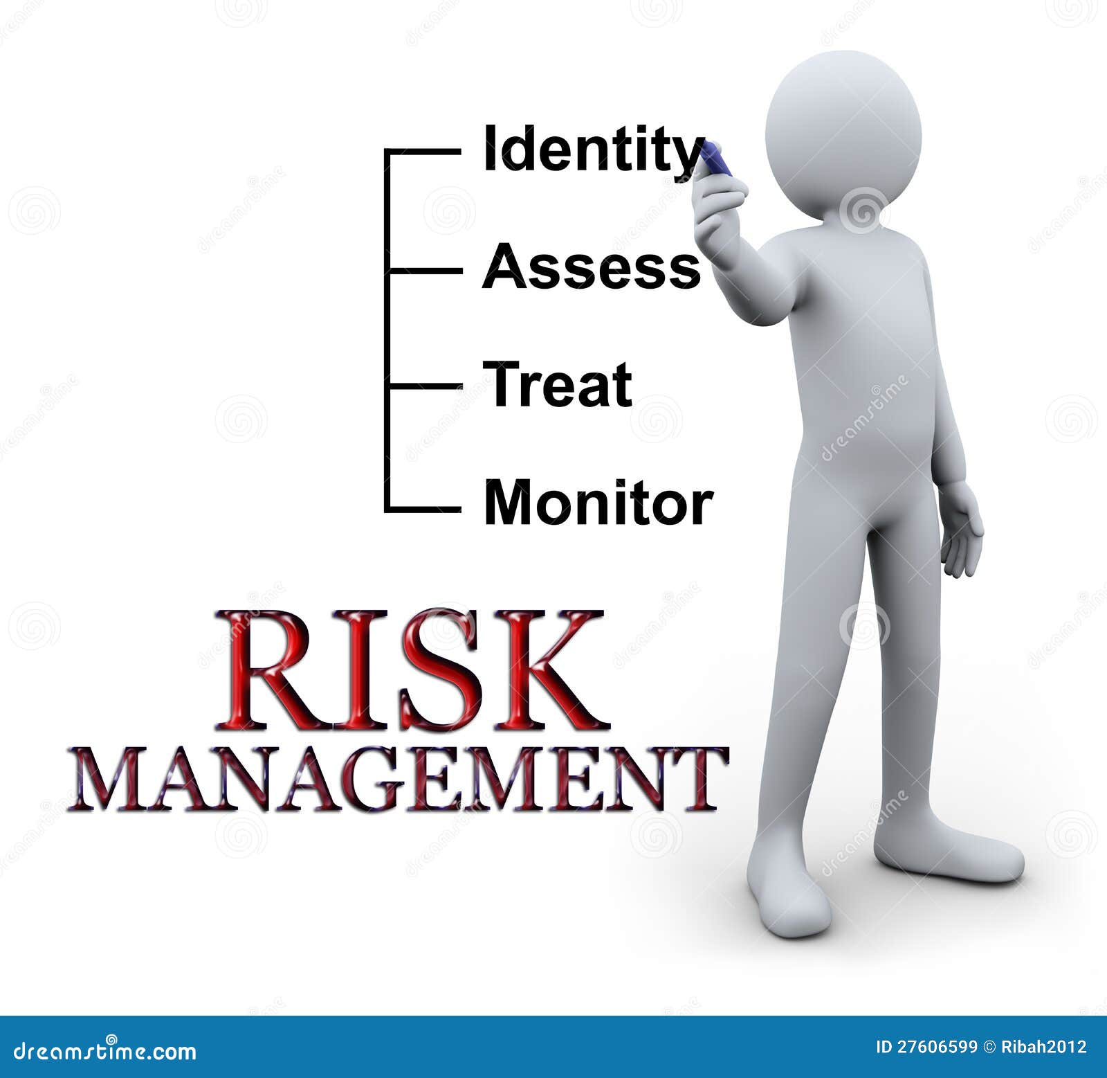 17d Man Writing Risk Management Stock Illustration - Illustration