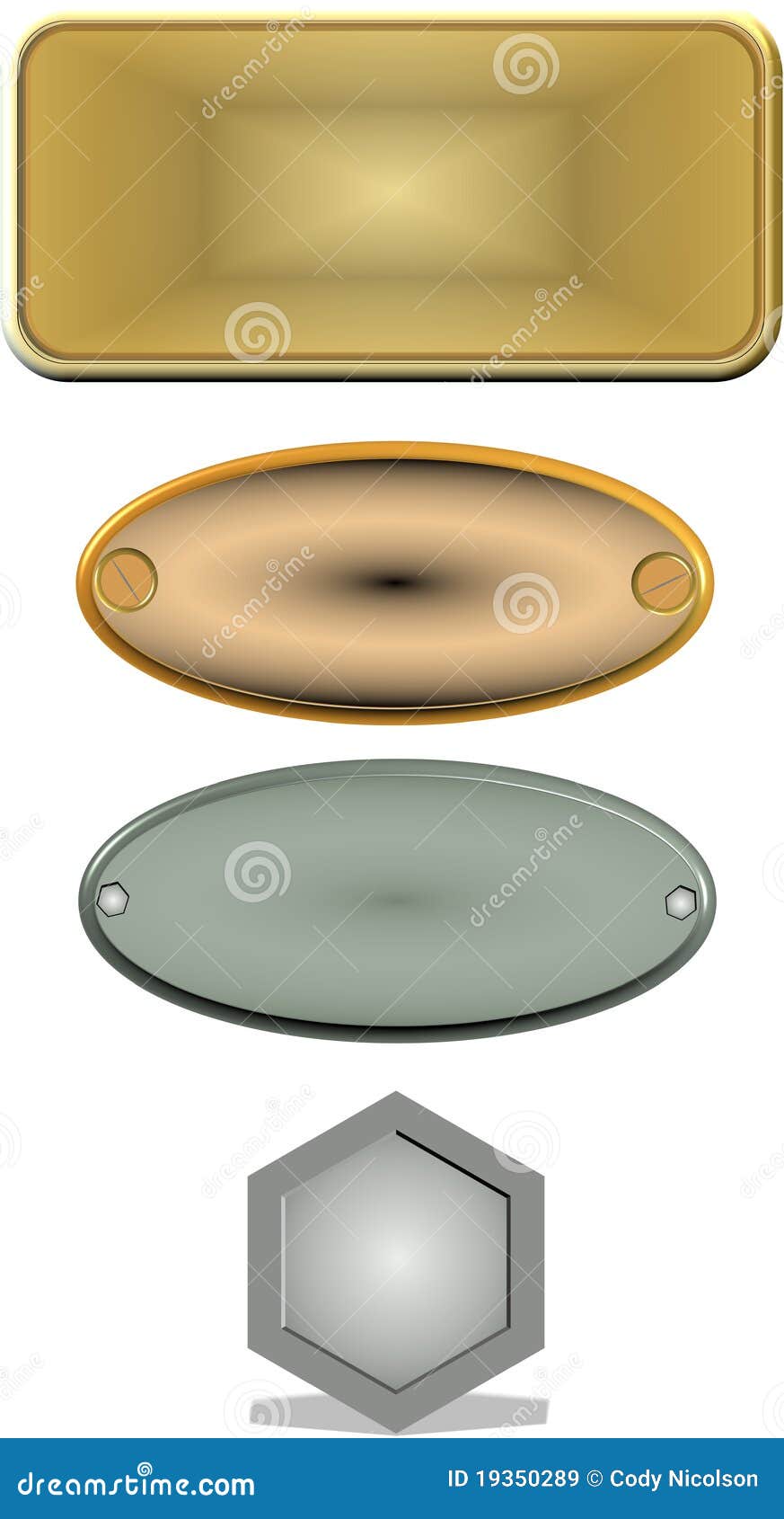 3d metal name plates stock illustration. Illustration of high 19350289
