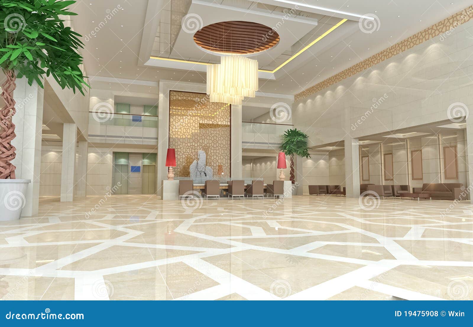 3d moderne Halle, Flur stock abbildung. Illustration von flur - 19475908