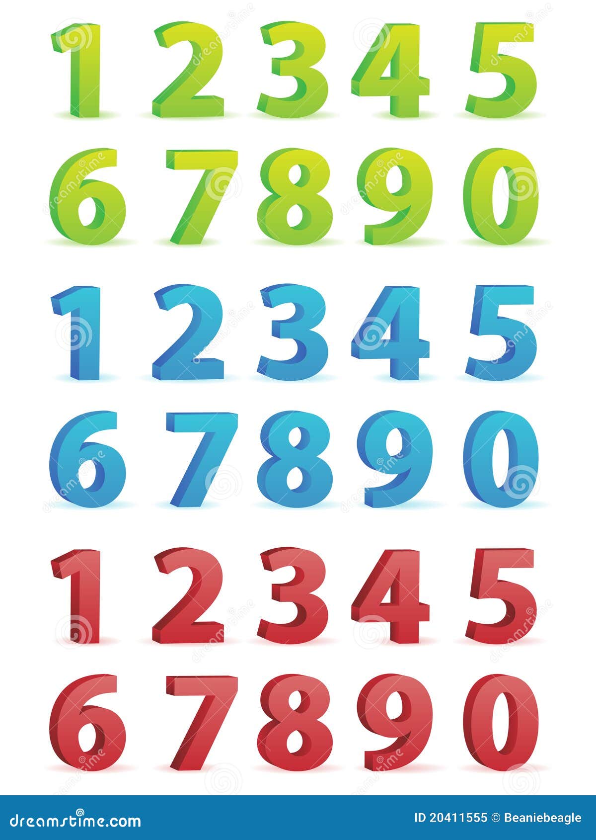 3d numbers set