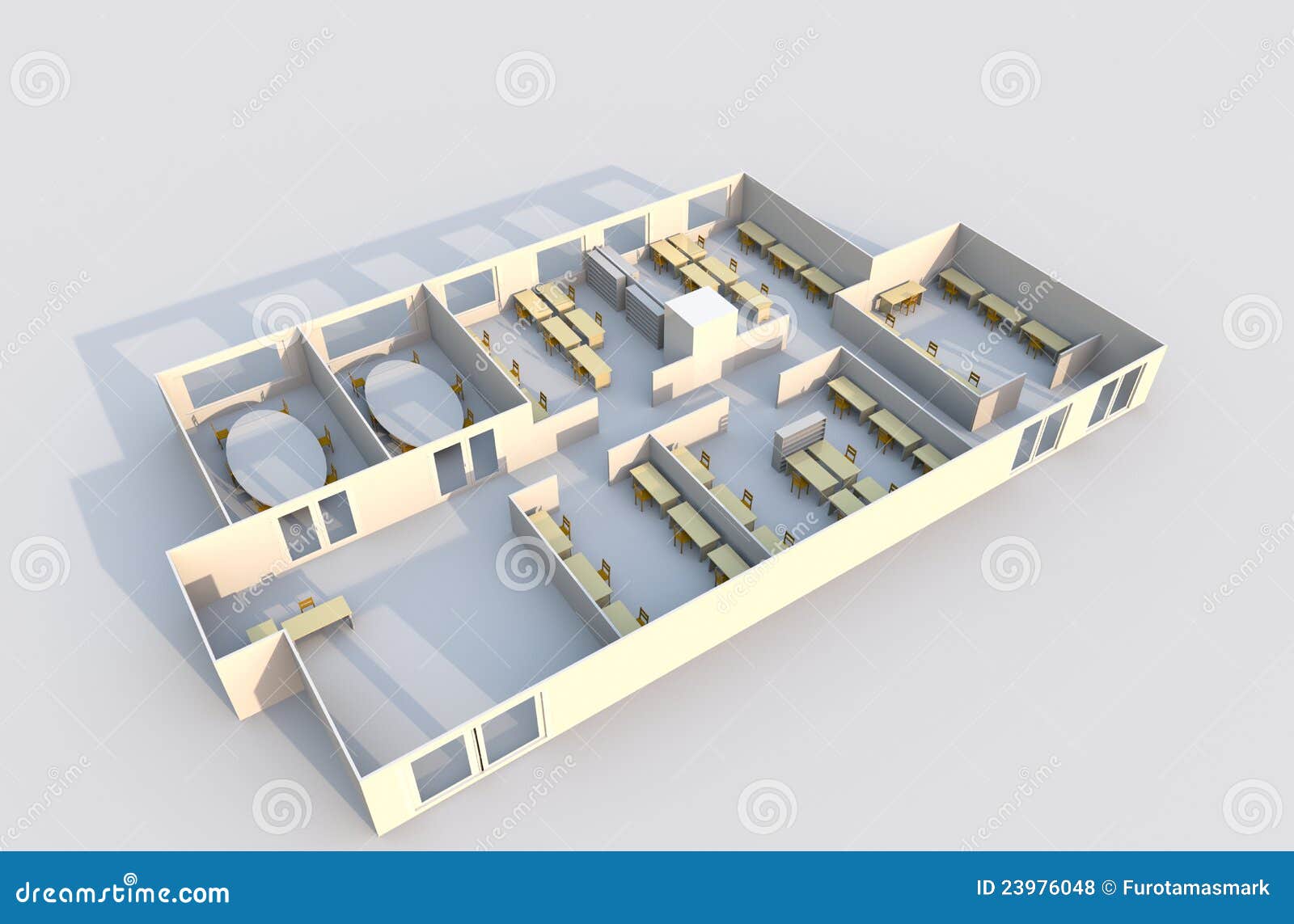 3d office plan 23976048