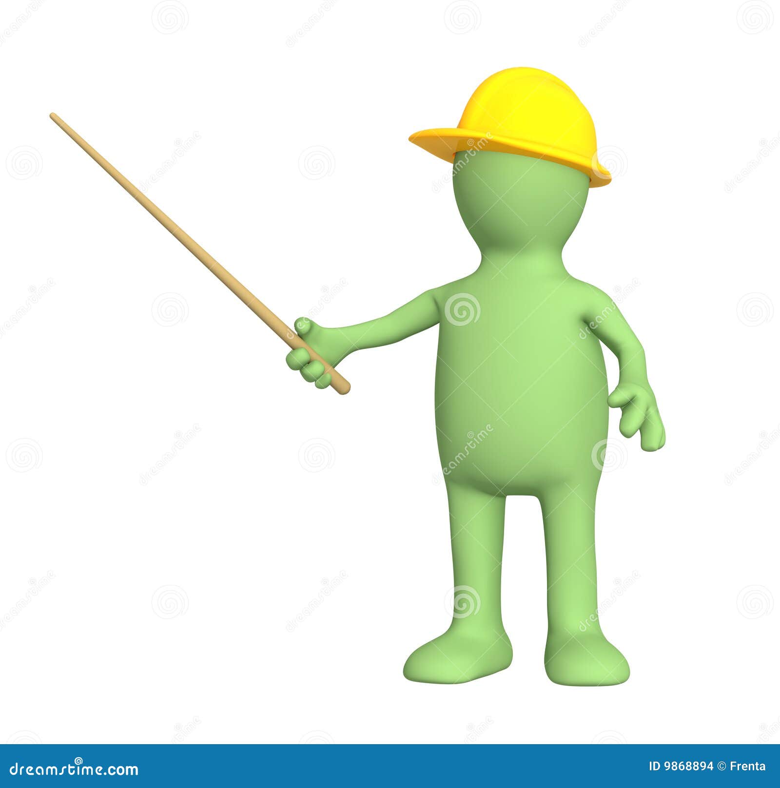 3d Puppet Builder with Pick Stock Illustration Illustration of