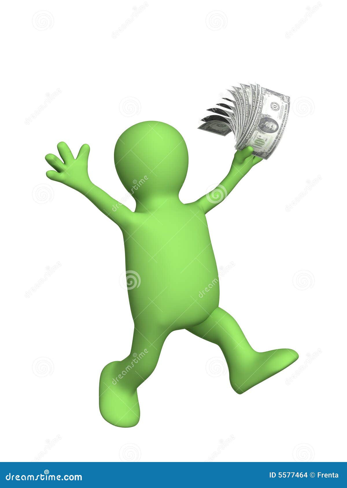 3d Puppet With Money In A Hand Stock Illustration - Illustration of incentive, greenback: 5577464