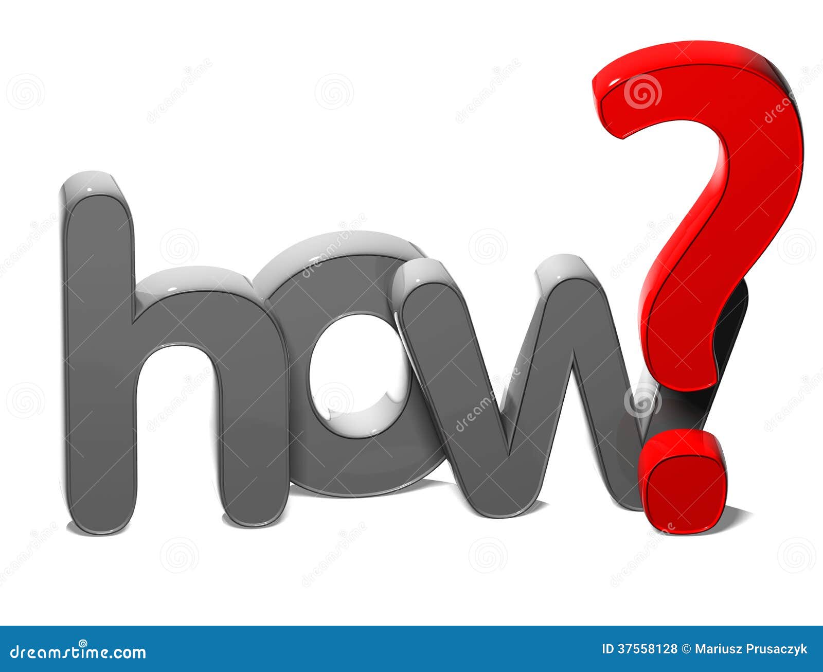 3d question word how on white background