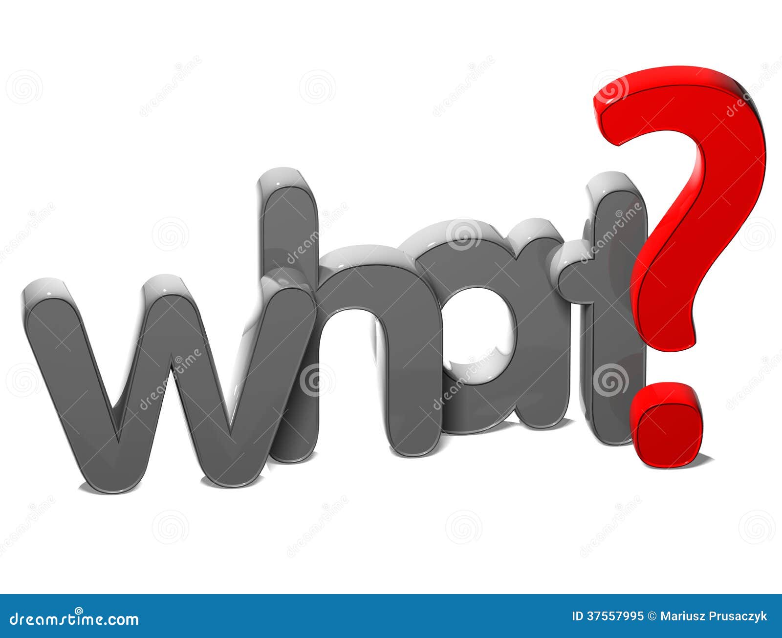 3d question word what on white background
