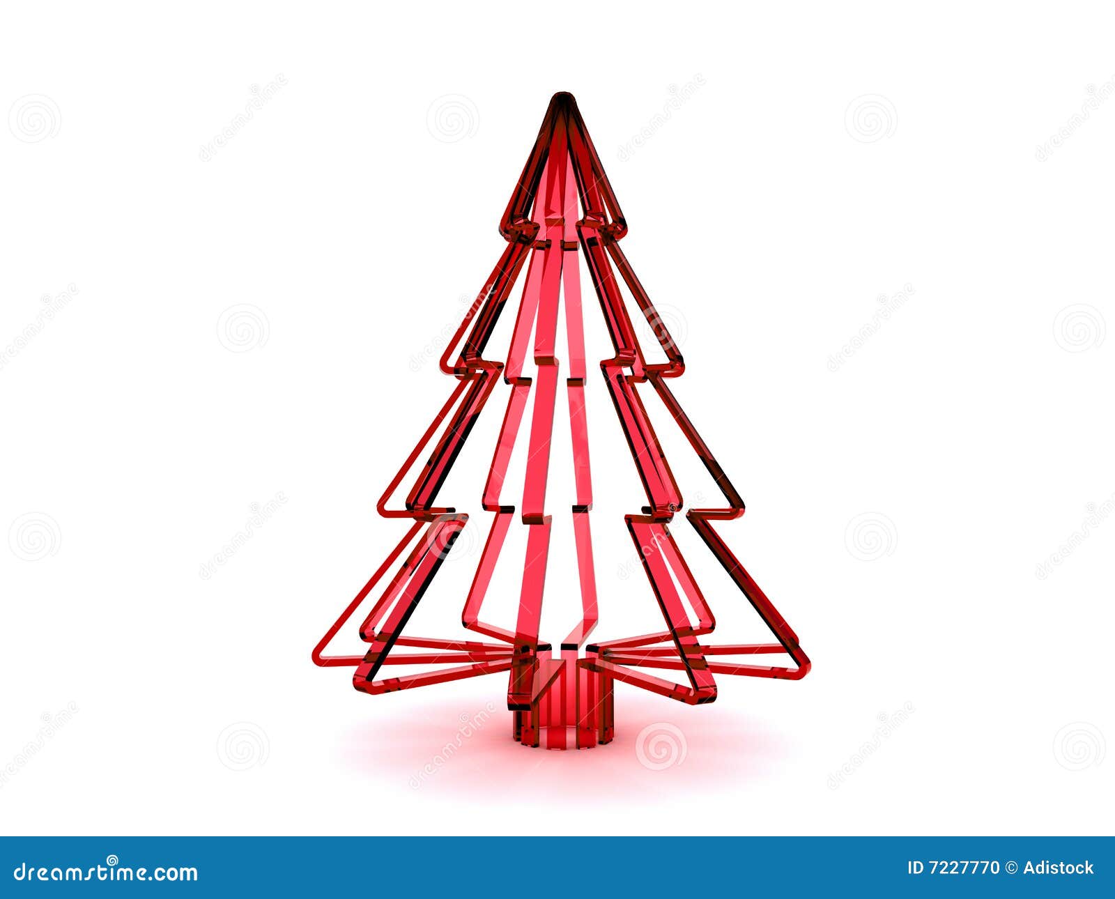 3D Red Glass Christmas Tree Stock Illustration Illustration of