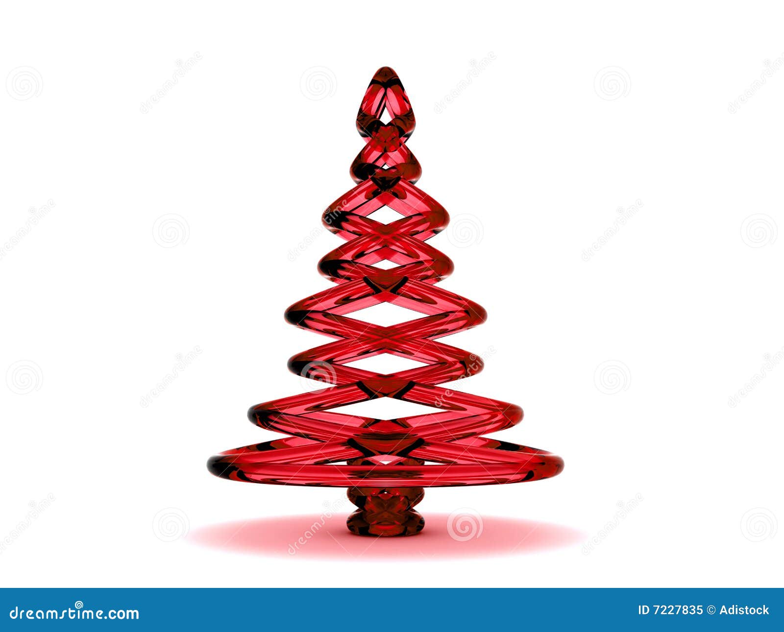 3D Red Glass Christmas Tree Stock Illustration Illustration of