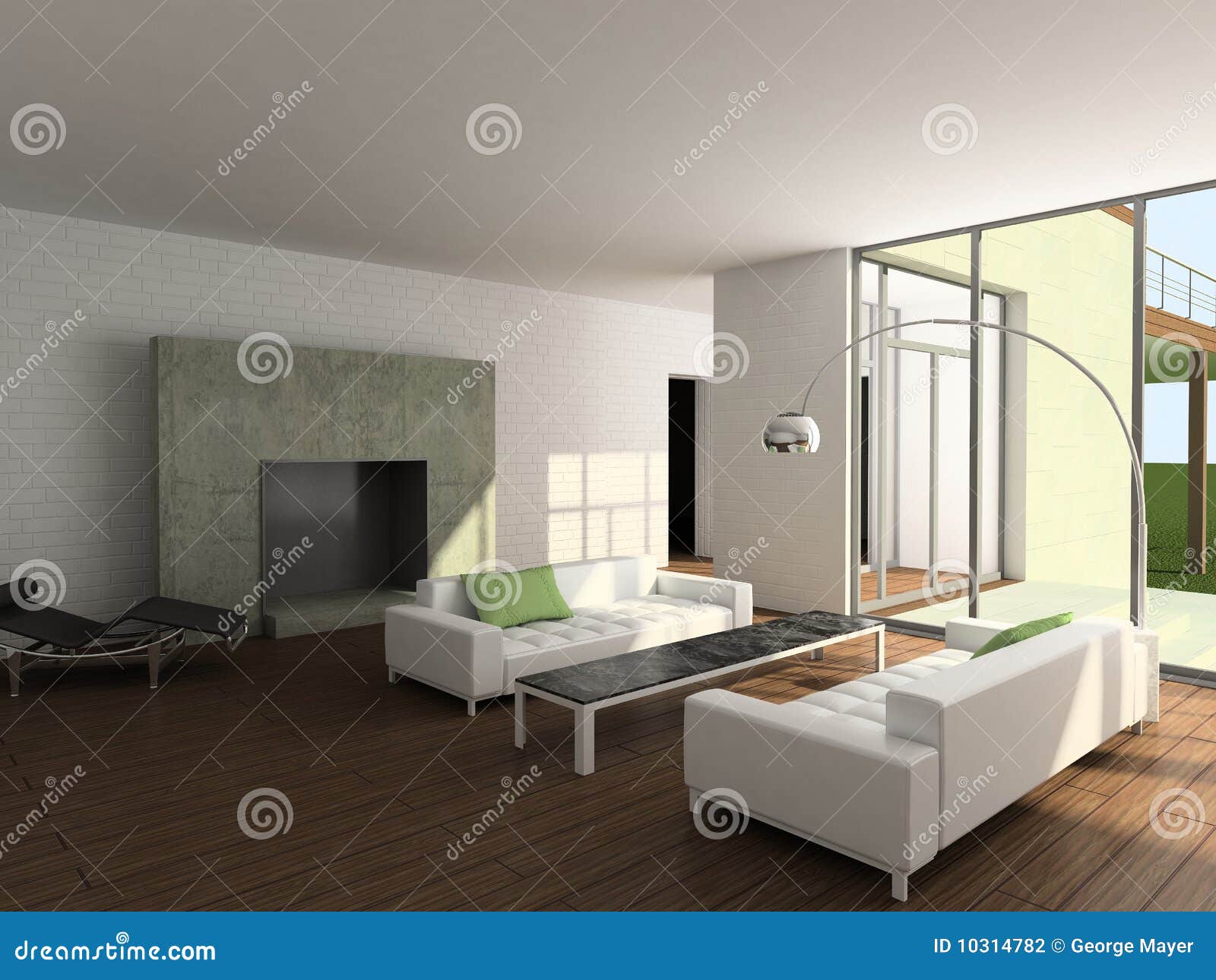 3D Render Modern Interior of Living-room Stock Illustration ...