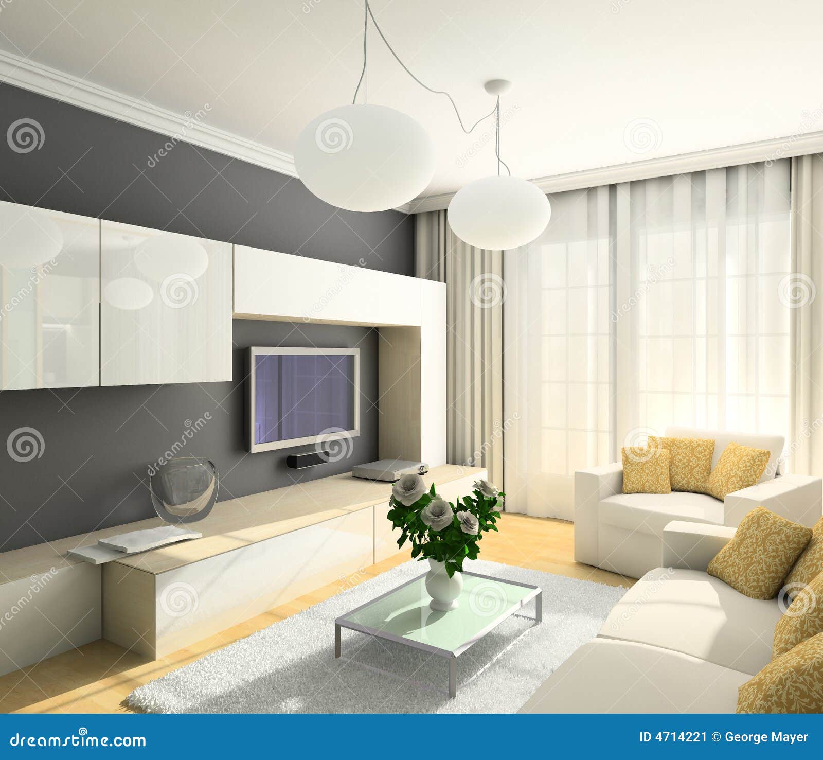 3D Render Modern Interior Of Living room Stock Image 3D Render Modern Interior Of Living room Stock Image