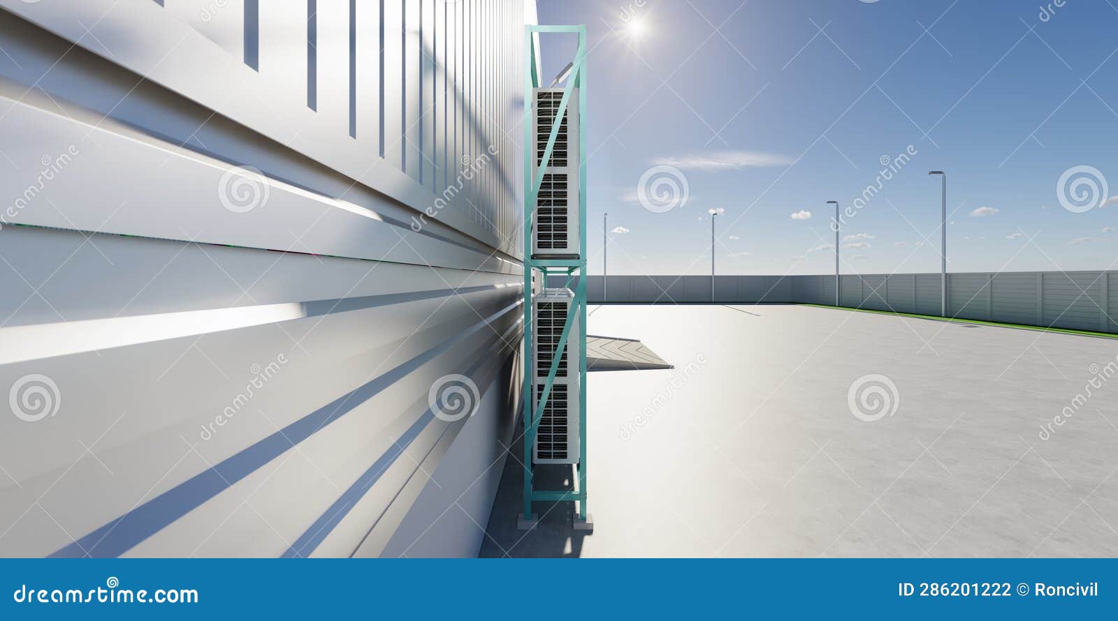 3d Rendering of Condenser Unit for Hvac System Stock Illustration