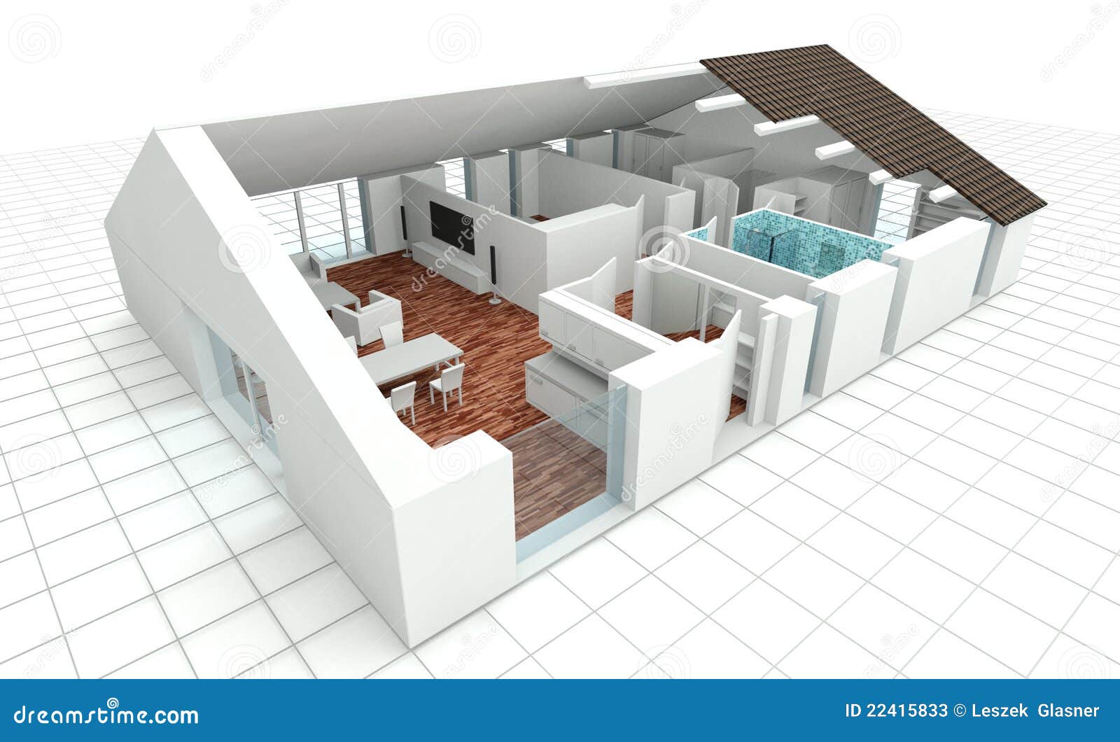  3D  rendering  house  plan  stock illustration Illustration 